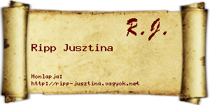 Ripp Jusztina névjegykártya